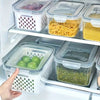 9pcs/Set Food Storage Containers With Drain Baskets And Lids - Leak-Proof, Fridge, Reusable Multi-Purpose Kitchen Storage Boxes For Fruits, Vegetables And Food. 3 Containers, 3 Drain Baskets, 3 Lids.
